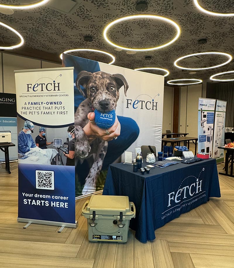 Fetch Vets display booth at SCAV 2024